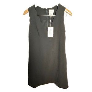 Anthropologie Foxiedox Dress Womens XS Lina Scalloped Edge Little Black Mini